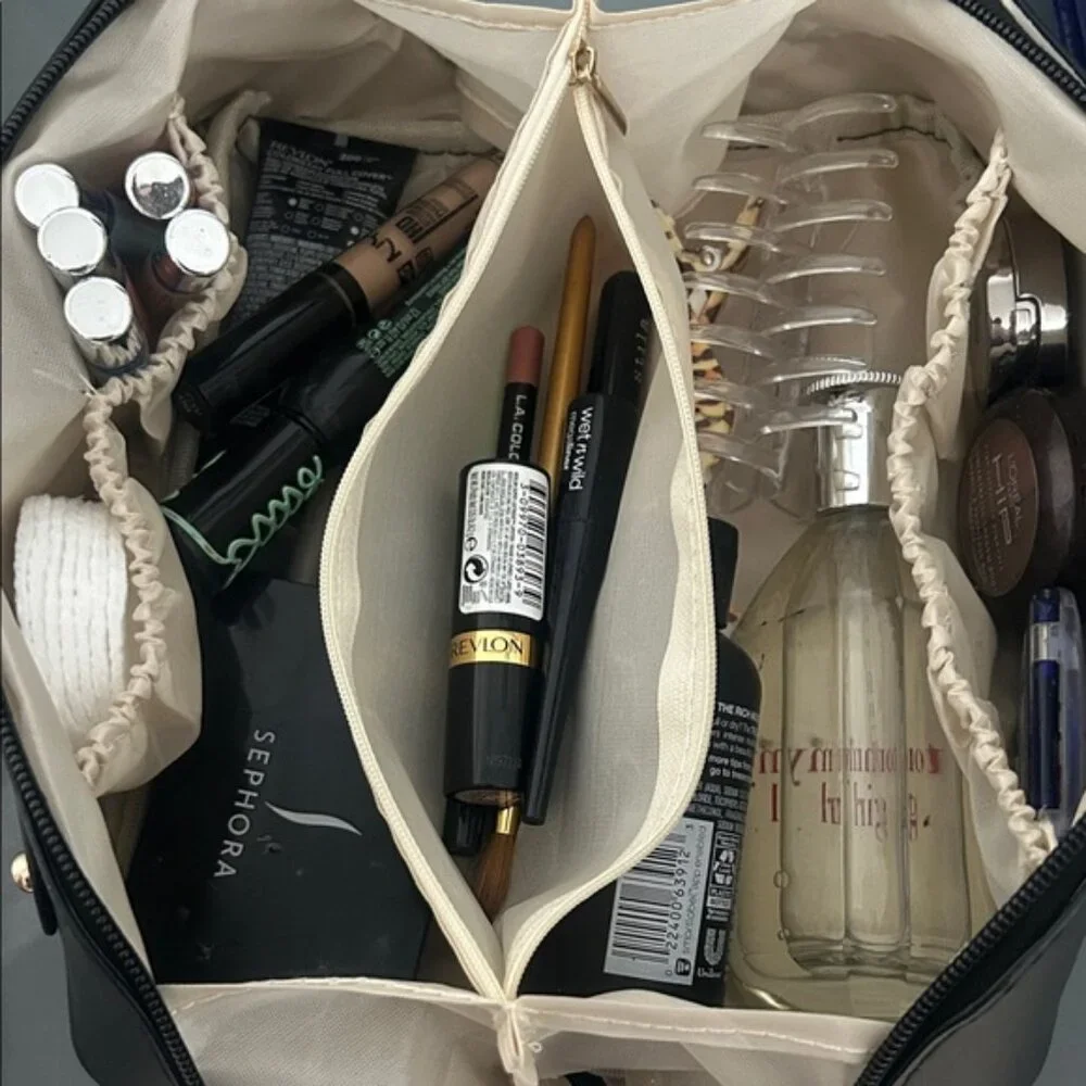 NEW Large Travel Makeup Bag - Pink or Cream